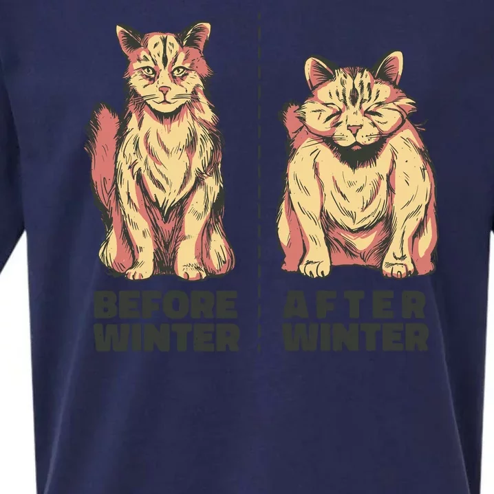 Before Winter Funny Cat Sueded Cloud Jersey T-Shirt