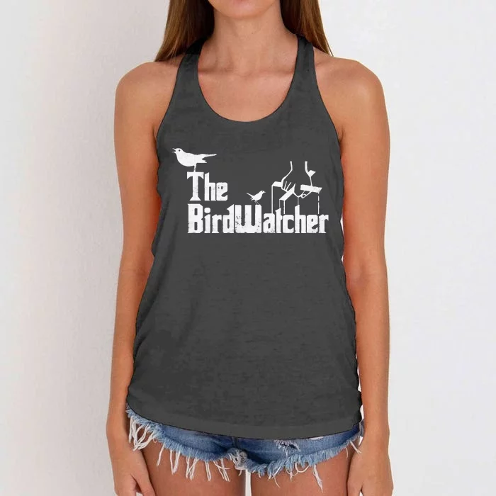 Bird Watching Funny Bird Watcher Women's Knotted Racerback Tank