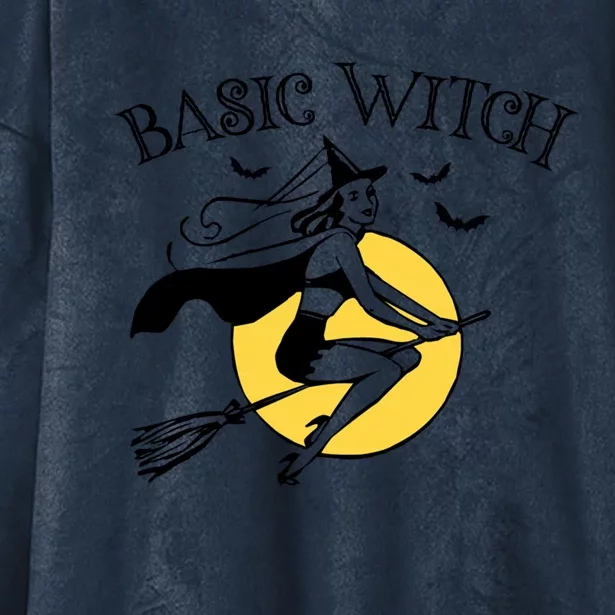 Basic Witch Funny Halloween Pun Mom Joke Retro Witch Graphic Cute Gift Hooded Wearable Blanket