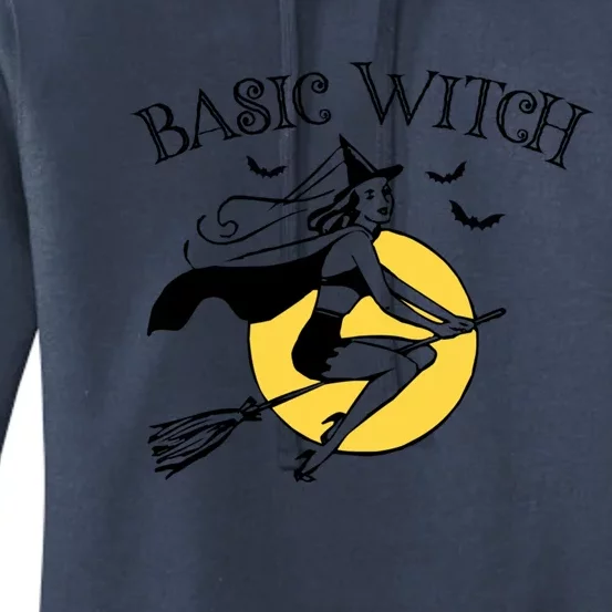 Basic Witch Funny Halloween Pun Mom Joke Retro Witch Graphic Cute Gift Women's Pullover Hoodie