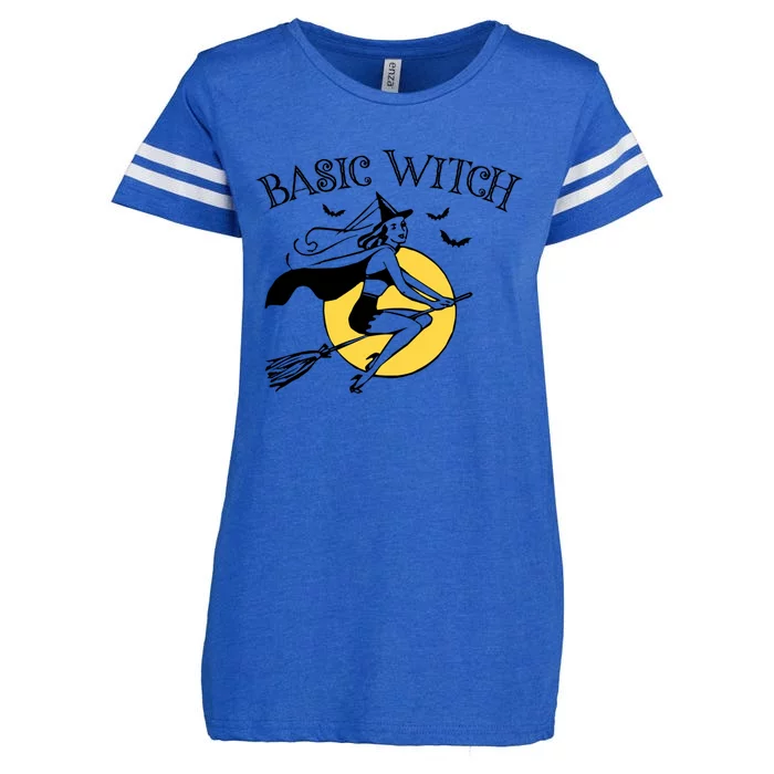 Basic Witch Funny Halloween Pun Mom Joke Retro Witch Graphic Cute Gift Enza Ladies Jersey Football T-Shirt