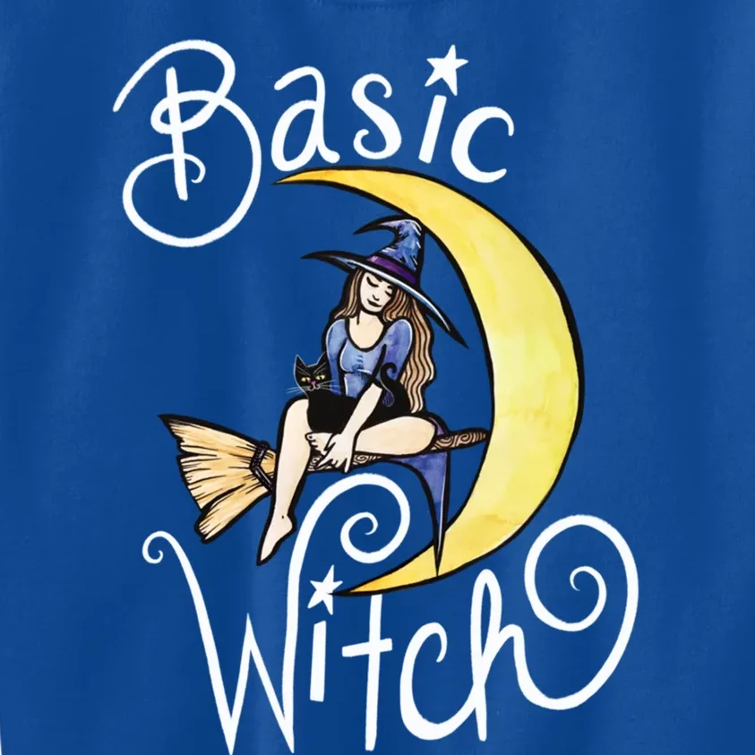 Basic Witch Funny Moon Witch Gift Kids Sweatshirt