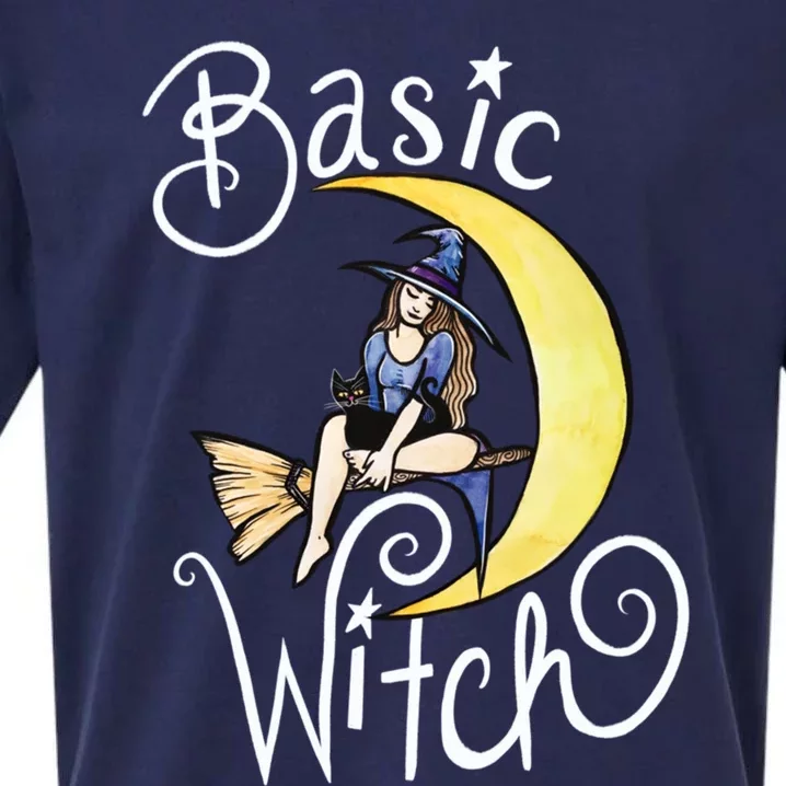 Basic Witch Funny Moon Witch Gift Sueded Cloud Jersey T-Shirt