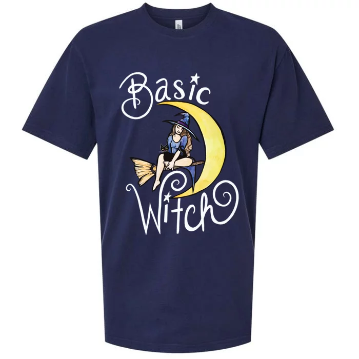 Basic Witch Funny Moon Witch Gift Sueded Cloud Jersey T-Shirt