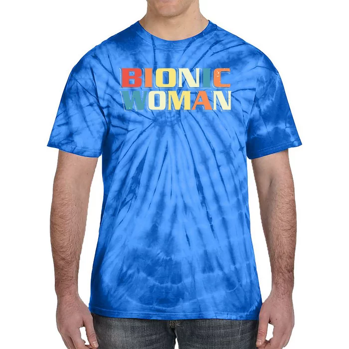 Bionic Woman Get Well Hip Replacement Surgery Recovery Tie-Dye T-Shirt