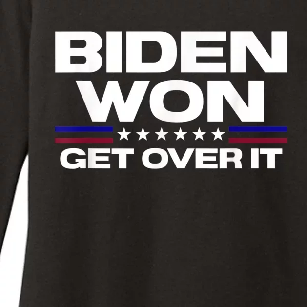 Biden Won Get Over It Patriotic Pro Joe Anti Trump Funny Womens CVC Long Sleeve Shirt