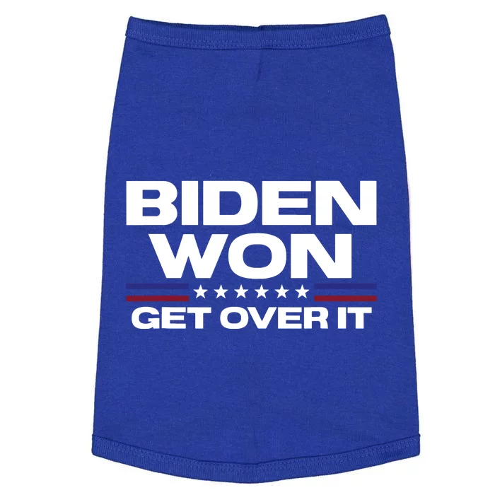 Biden Won Get Over It Patriotic Pro Joe Anti Trump Funny Doggie Tank