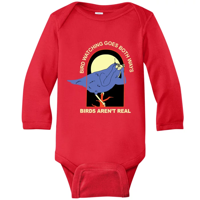 Bird Watching Goes Both Ways Bird Aren’T Real Baby Long Sleeve Bodysuit