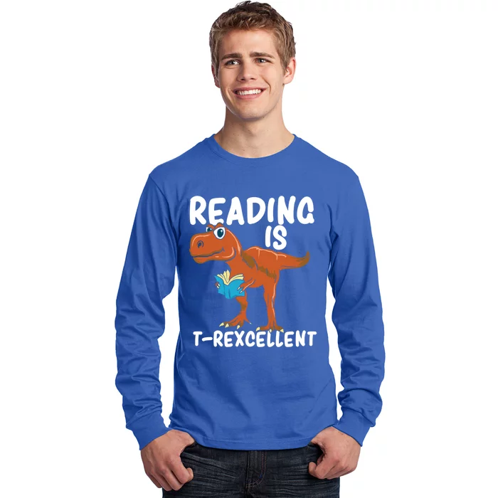 Book Worm Gift For A TRex Loving Book Nerd Gift Long Sleeve Shirt