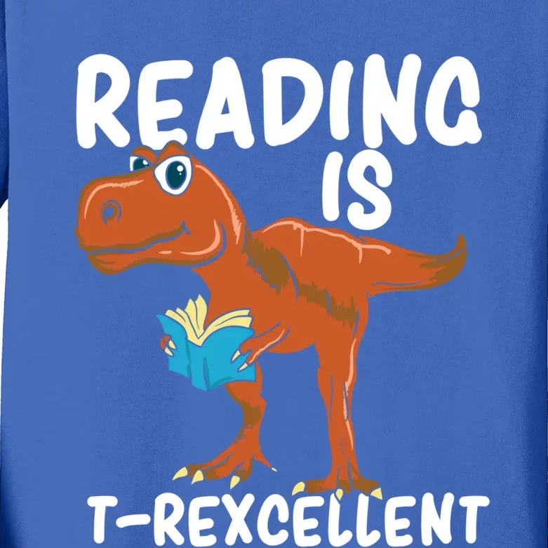 Book Worm Gift For A TRex Loving Book Nerd Gift Kids Long Sleeve Shirt