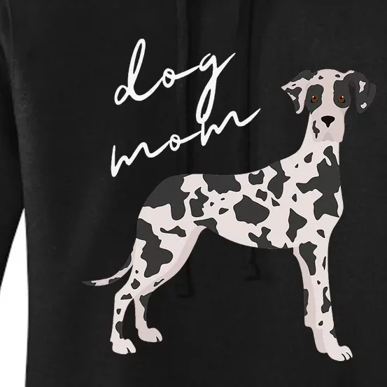 Black & White Great Dane Dog Mom Woman Women's Pullover Hoodie