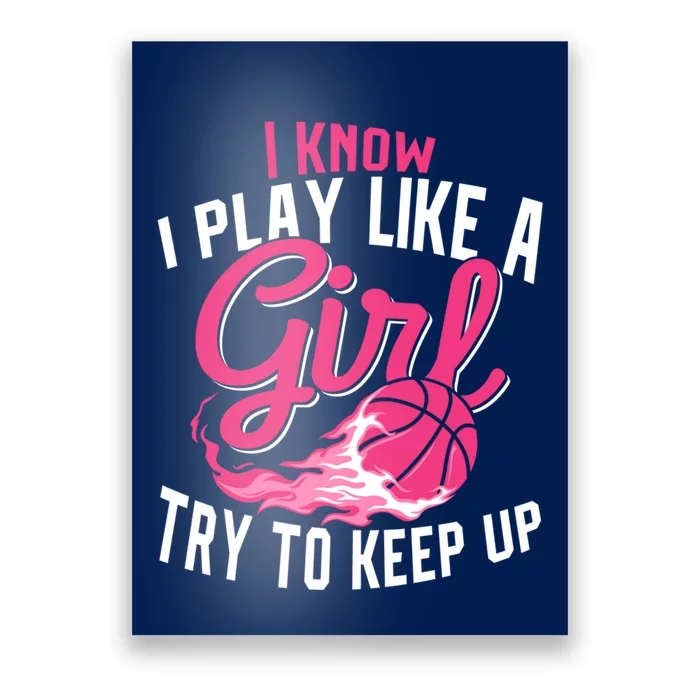 Basketball Wo Girl I Know I Play Like A Girl Basketball Poster