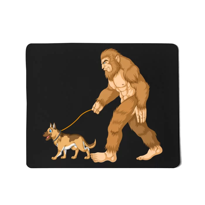 Bigfoot Walking German Shepherd Mousepad