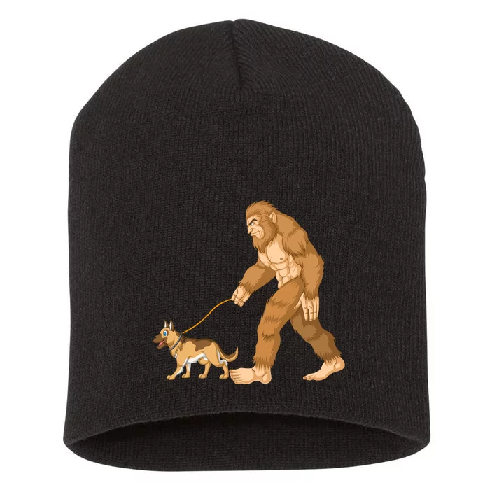 Bigfoot Walking German Shepherd Short Acrylic Beanie