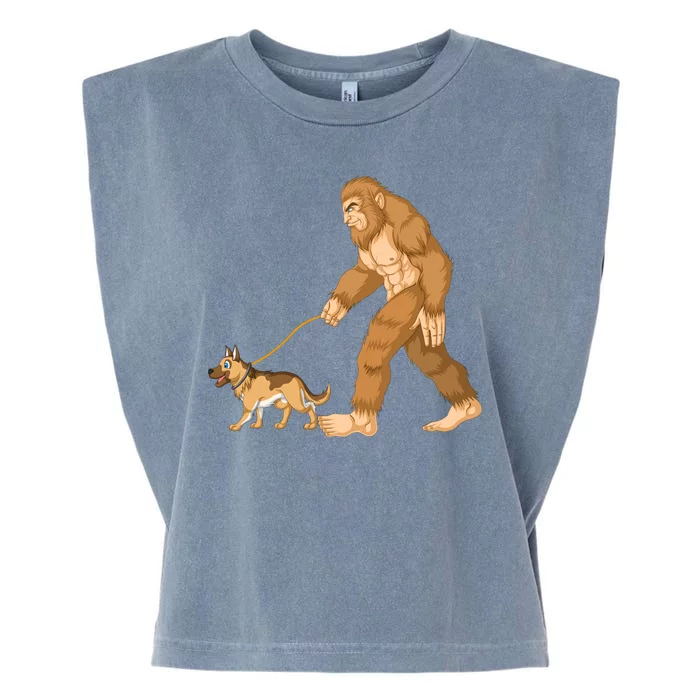 Bigfoot Walking German Shepherd Garment-Dyed Women's Muscle Tee