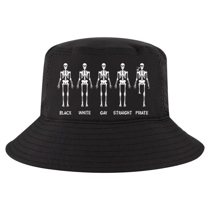 Black White Gay Straight Pirate Skeleton Meme Cool Comfort Performance Bucket Hat