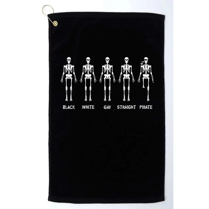 Black White Gay Straight Pirate Skeleton Meme Platinum Collection Golf Towel