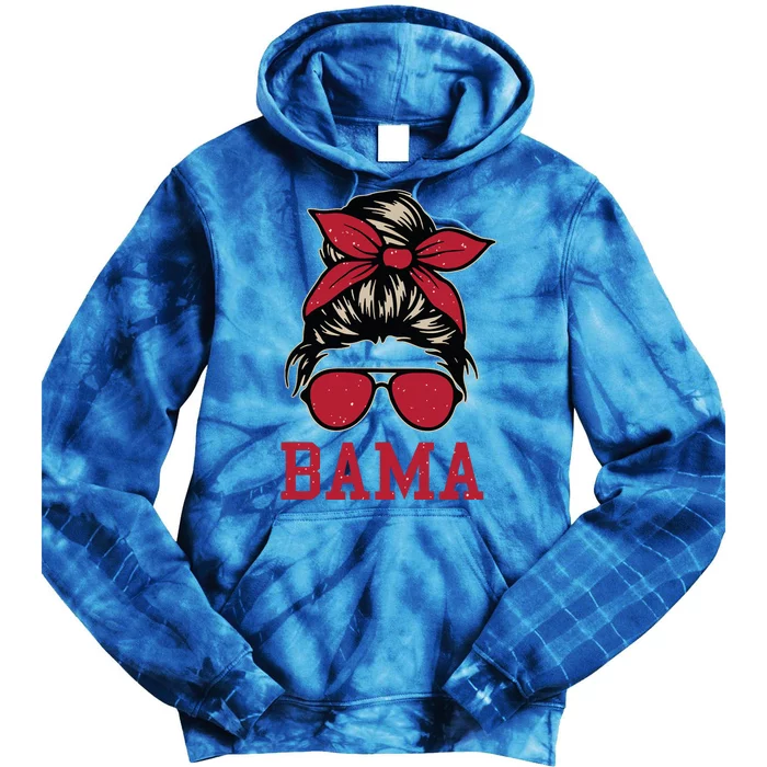 Bama Women Girl Mom Messy Bun Hair Tie Dye Hoodie