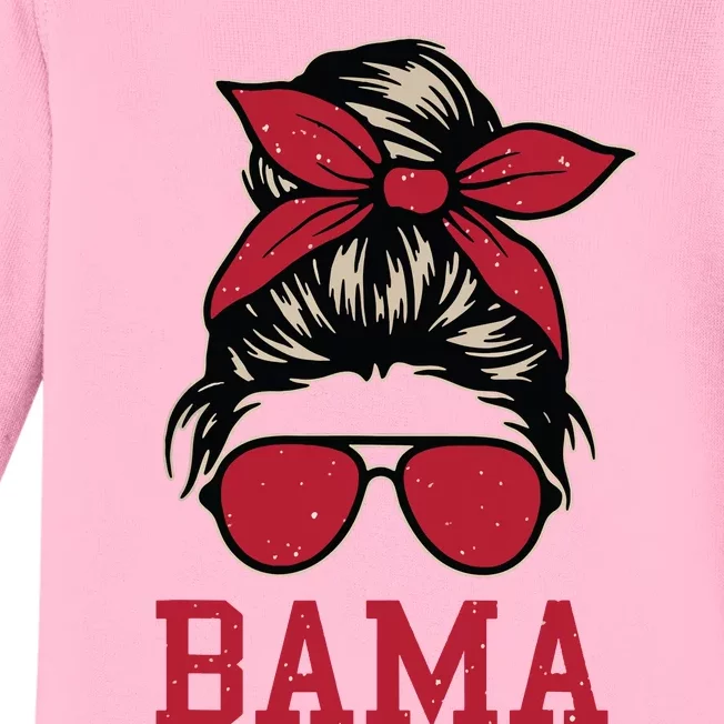 Bama Women Girl Mom Messy Bun Hair Baby Long Sleeve Bodysuit