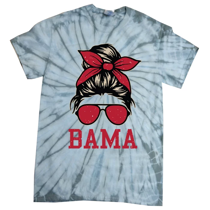 Bama Women Girl Mom Messy Bun Hair Tie-Dye T-Shirt