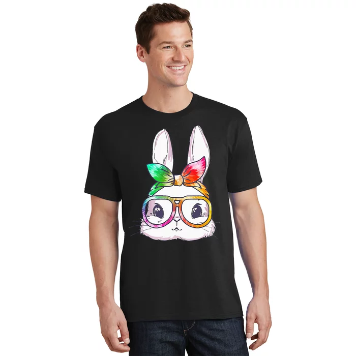 Bunny With Glasses rabbit Happy Easter Day T-Shirt