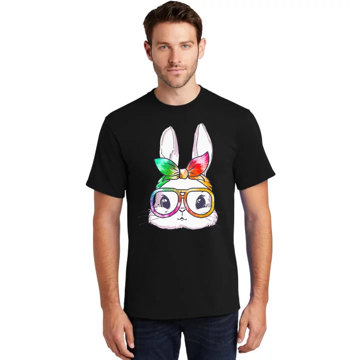 Bunny With Glasses rabbit Happy Easter Day Tall T-Shirt