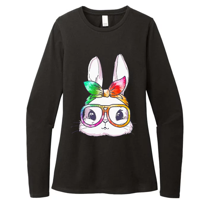 Bunny With Glasses rabbit Happy Easter Day Womens CVC Long Sleeve Shirt