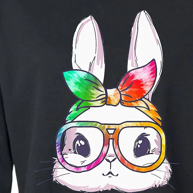 Bunny With Glasses rabbit Happy Easter Day Cropped Pullover Crew