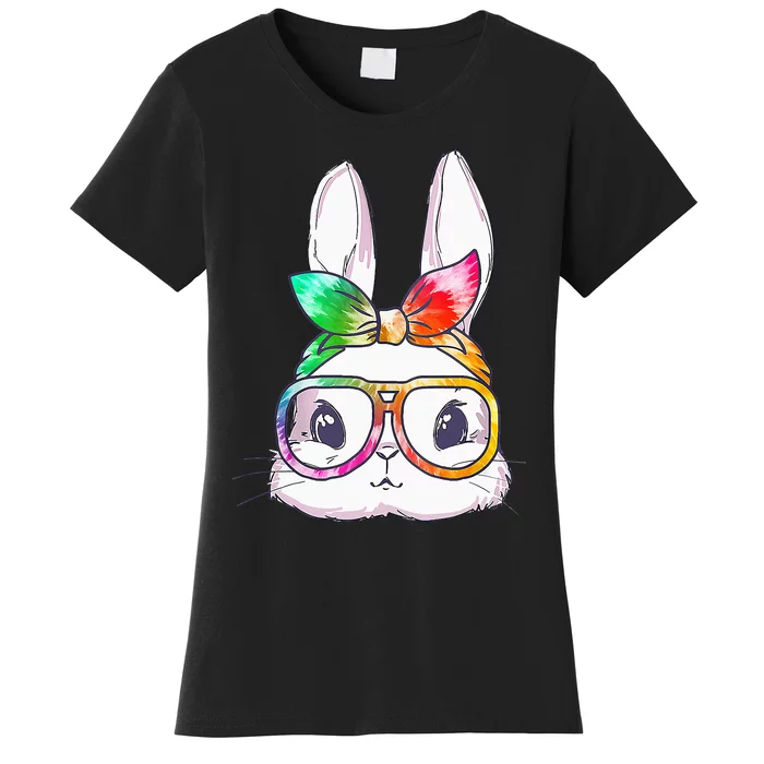 Bunny With Glasses rabbit Happy Easter Day Women's T-Shirt