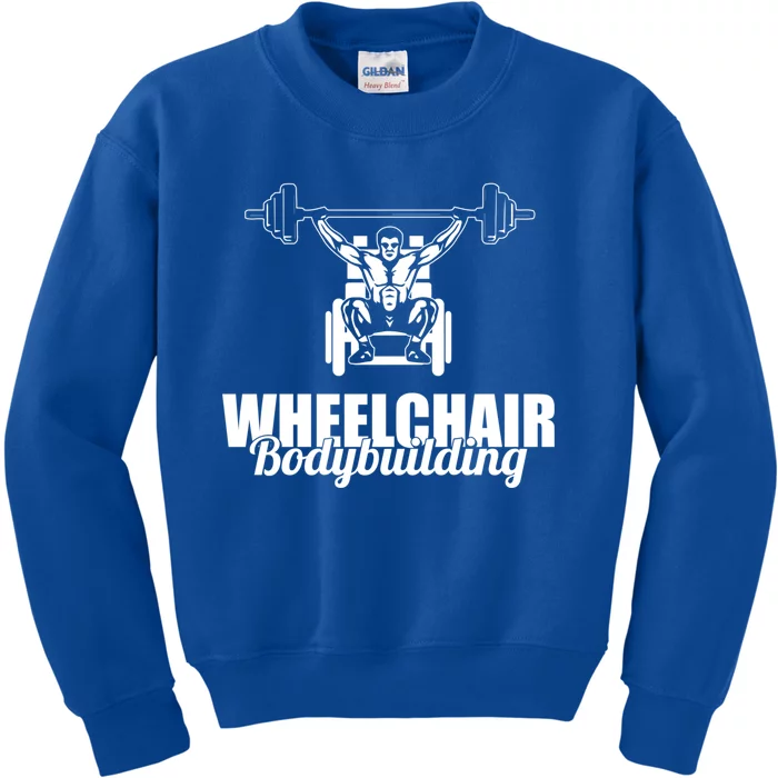 Bodybuilder Wheelchair Gymlife Workout Weights Bodybuilding Great Gift Kids Sweatshirt