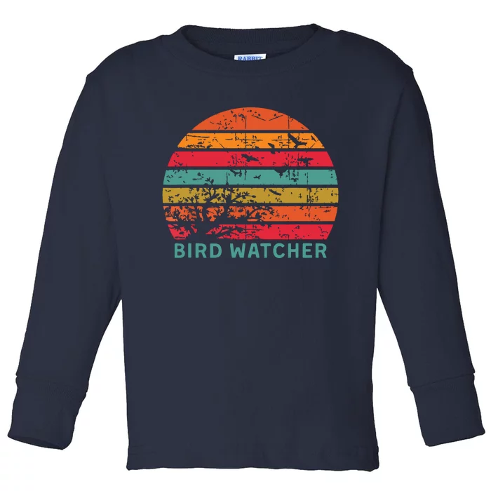 Bird Watcher Gift Birding Bird Watching Toddler Long Sleeve Shirt