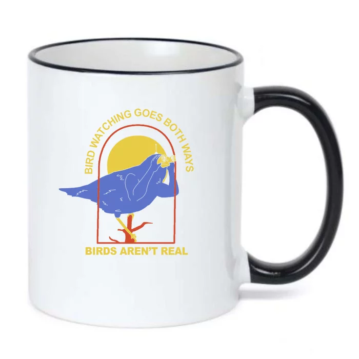 Bird Watching Goes Both Ways Birds Aren't Real Black Color Changing Mug