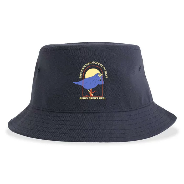 Bird Watching Goes Both Ways Birds Aren't Real Sustainable Bucket Hat