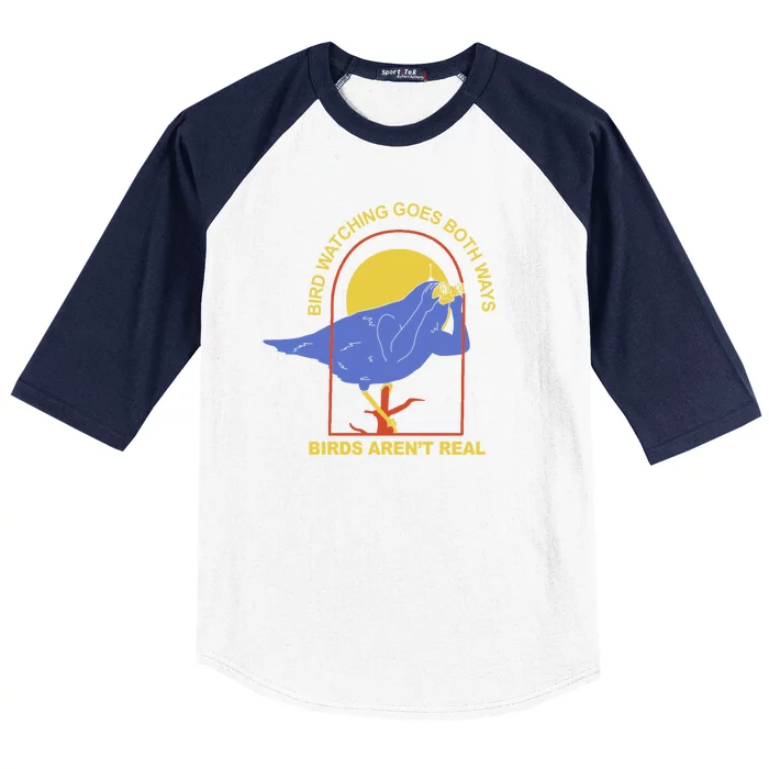 Bird Watching Goes Both Ways Birds Aren't Real Baseball Sleeve Shirt