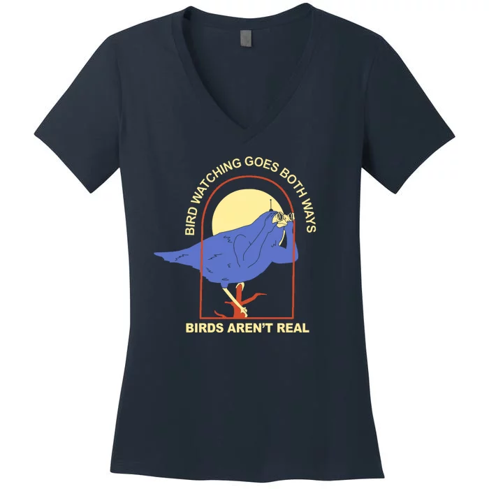 Bird Watching Goes Both Ways Birds Aren't Real Women's V-Neck T-Shirt