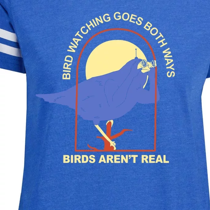 Bird Watching Goes Both Ways Birds Aren't Real Enza Ladies Jersey Football T-Shirt