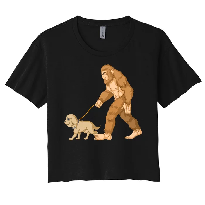 Bigfoot Walk Goldendoodle Women's Crop Top Tee