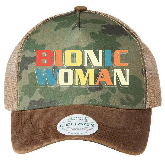 Bionic Woman Get Well Hip Replacement Surgery Recovery Legacy Tie Dye Trucker Hat