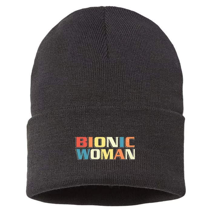 Bionic Woman Get Well Hip Replacement Surgery Recovery Sustainable Knit Beanie