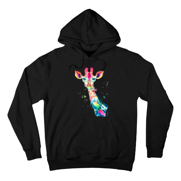 Bright Watercolor Giraffe Art Gift Design Tall Hoodie