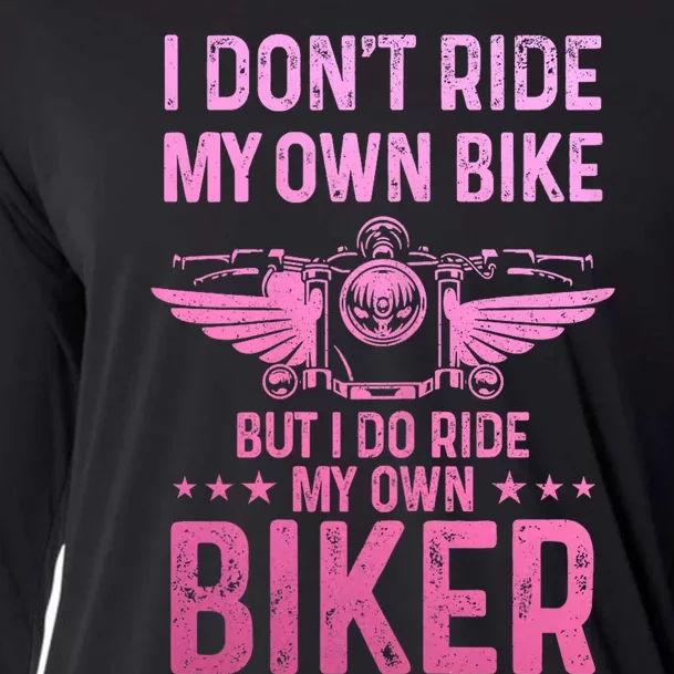 Biker Wife Girl I Ride My Own Biker Funny Motorcycle Cooling Performance Long Sleeve Crew