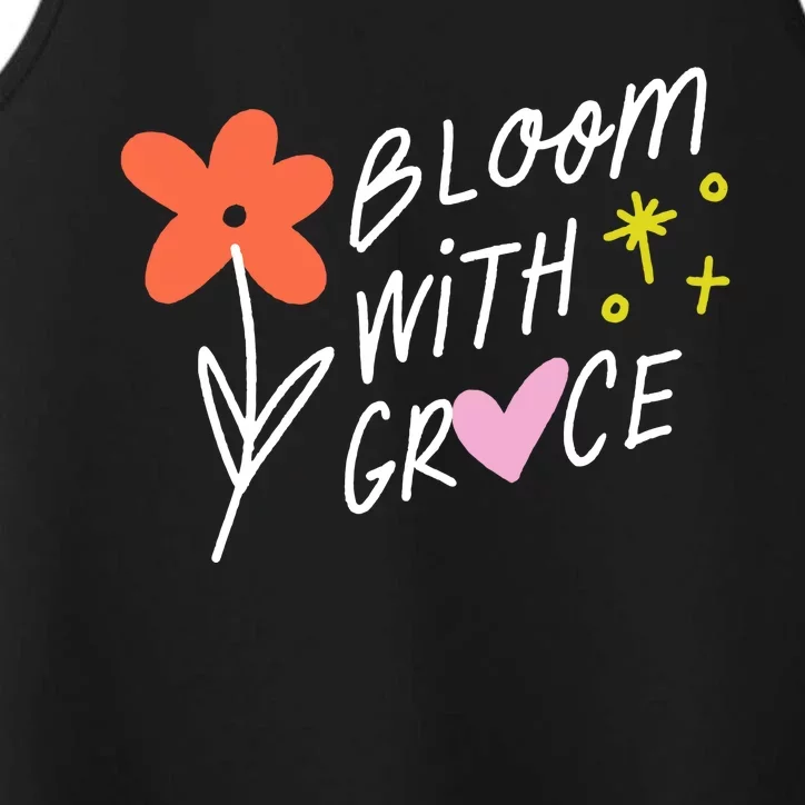 Bloom With Grace Summer Quote Performance Tank