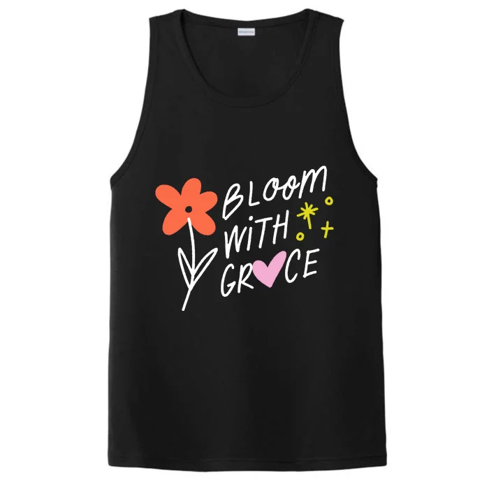 Bloom With Grace Summer Quote Performance Tank