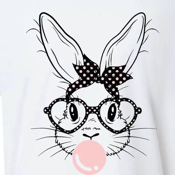 Bunny With Glasses Bubble Gum happy Easter Day Sueded Cloud Jersey T-Shirt