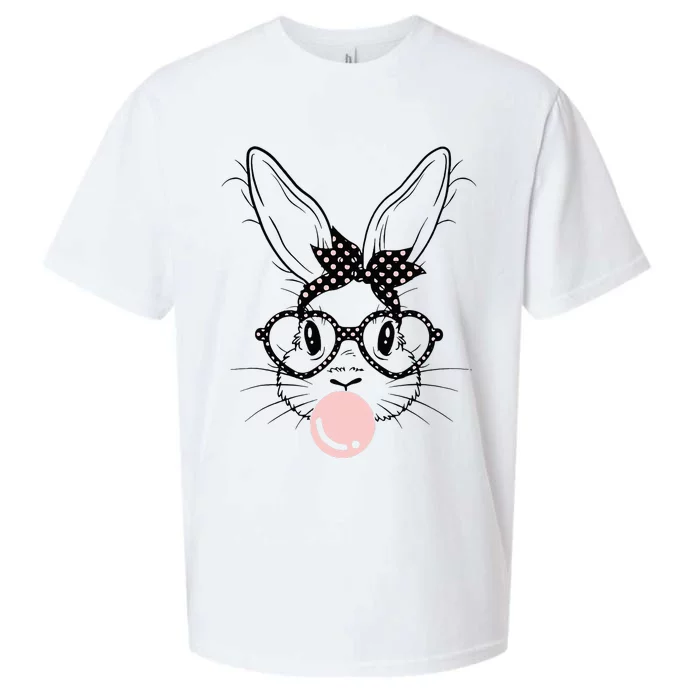 Bunny With Glasses Bubble Gum happy Easter Day Sueded Cloud Jersey T-Shirt