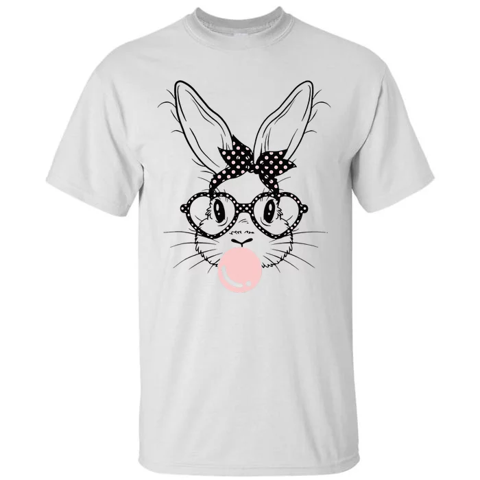 Bunny With Glasses Bubble Gum happy Easter Day Tall T-Shirt