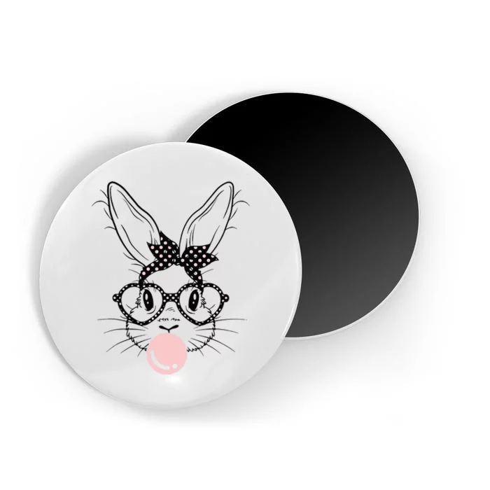 Bunny With Glasses Bubble Gum happy Easter Day Magnet