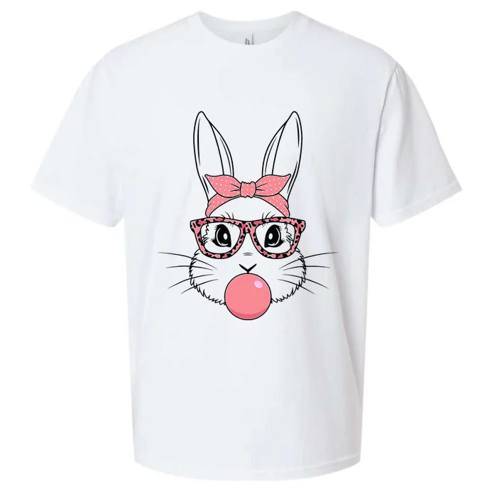 Bunny With Glasses Bubble Gum happy Easter Day Sueded Cloud Jersey T-Shirt