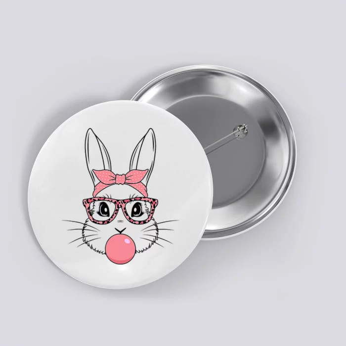 Bunny With Glasses Bubble Gum happy Easter Day Button