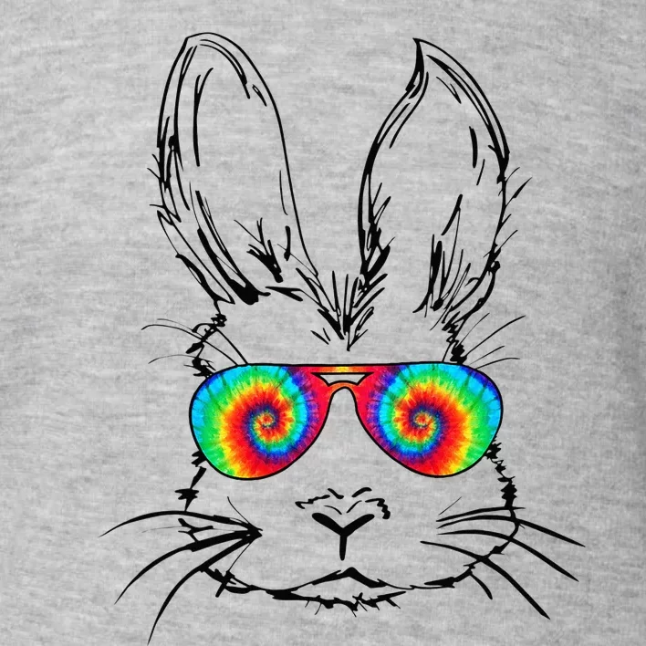 Bunny With Glasses Bubble Gum tie dye Easter Day Toddler Sweatshirt